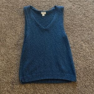 J. Crew Deep Blue Textured Tank Top